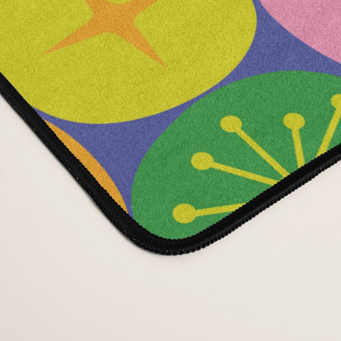 Mid Century Modern Atomic Future Colorful Modtastic Dots and Stars Pattern 3 Desk Mat Gallery Image 4