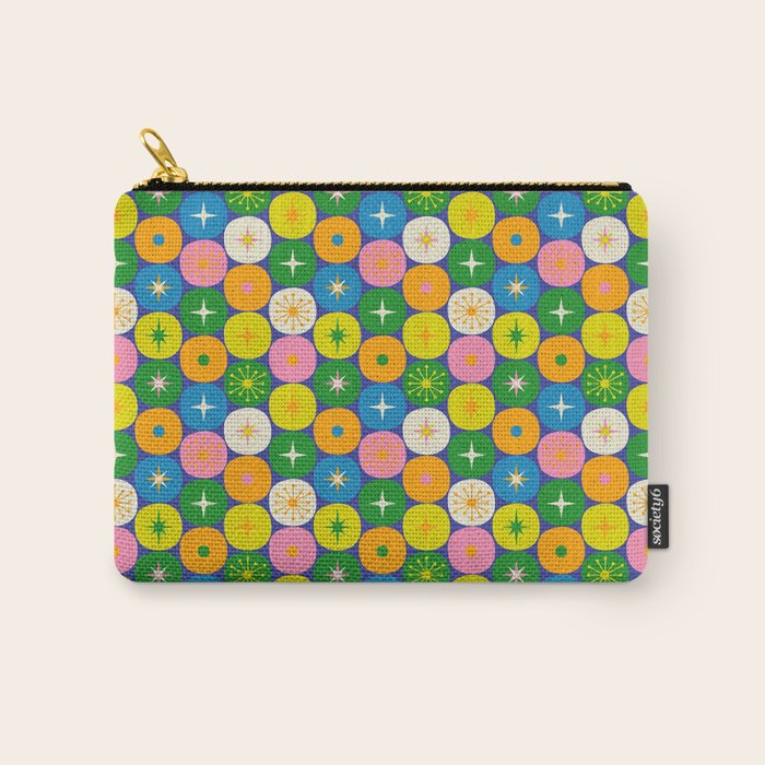 Mid Century Modern Atomic Future Colorful Modtastic Dots and Stars Pattern 3 Carry All Pouch Gallery Image 1