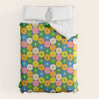 Mid Century Modern Atomic Future Colorful Modtastic Dots and Stars Pattern 3 Duvet Cover Gallery Image 6