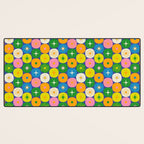 Mid Century Modern Atomic Future Colorful Modtastic Dots and Stars Pattern 3 Desk Mat Gallery Image 3
