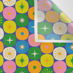 Mid Century Modern Atomic Future Colorful Modtastic Dots and Stars Pattern 3 Wall Tapestry Gallery Image 3