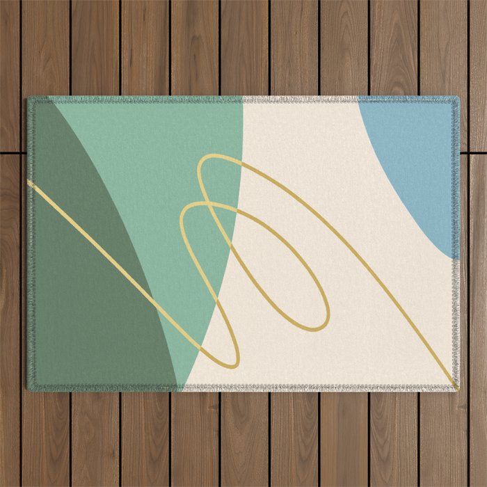 Line Art Scenery 2 Outdoor Rug Gallery Image 1