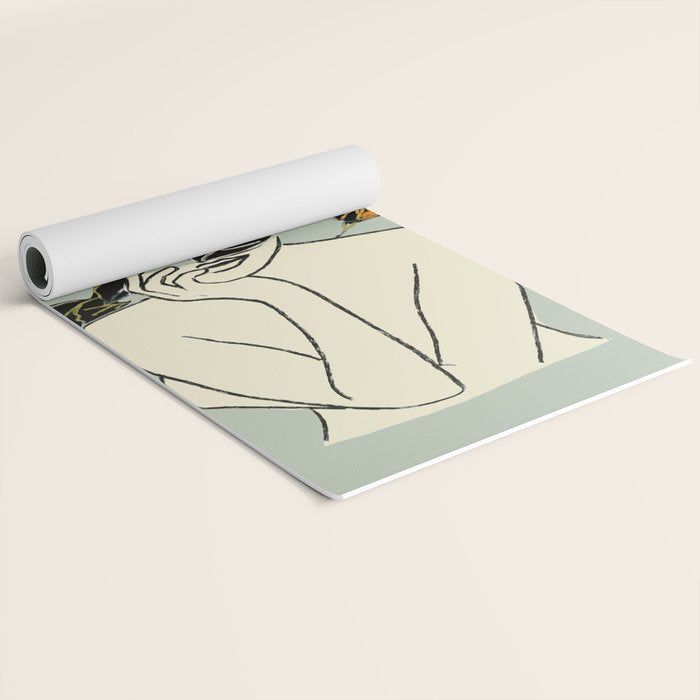 Rose Line Art  Yoga Mat Gallery Image 2