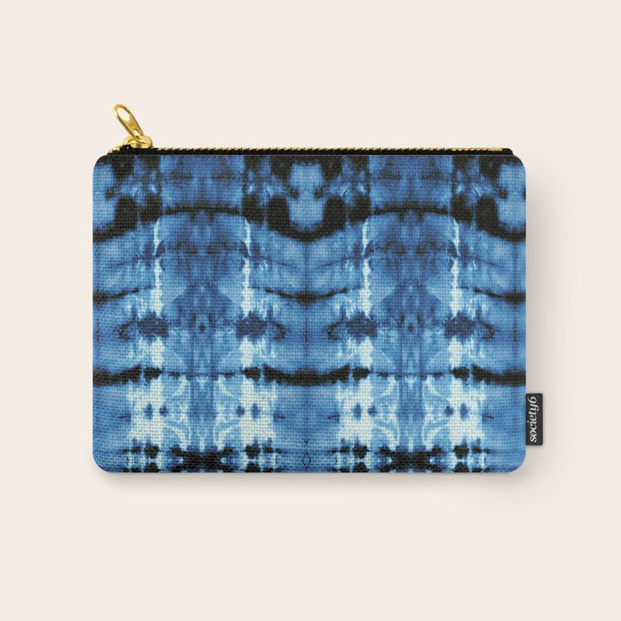 Indigo Satin Shibori Carry All Pouch Gallery Image 1