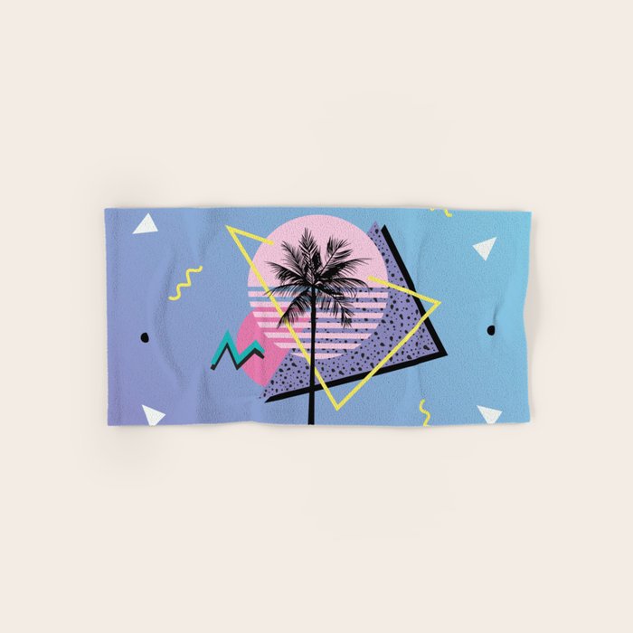 Memphis pattern 46 - 80s / 90s Retro / Palm Tree Bath Towel Gallery Image 1