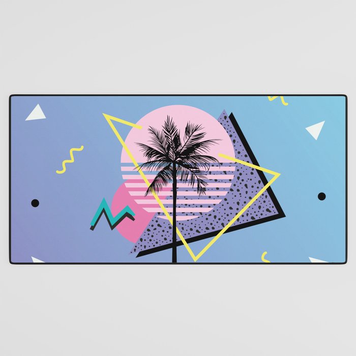 Memphis pattern 46 - 80s / 90s Retro / Palm Tree Desk Mat Gallery Image 3