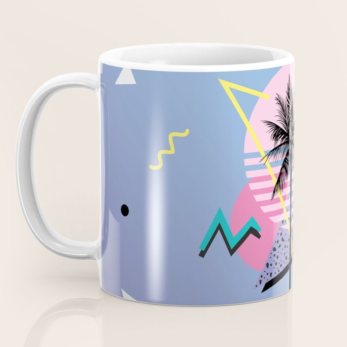 Memphis pattern 46 - 80s / 90s Retro / Palm Tree Coffee Mug Gallery Image 3