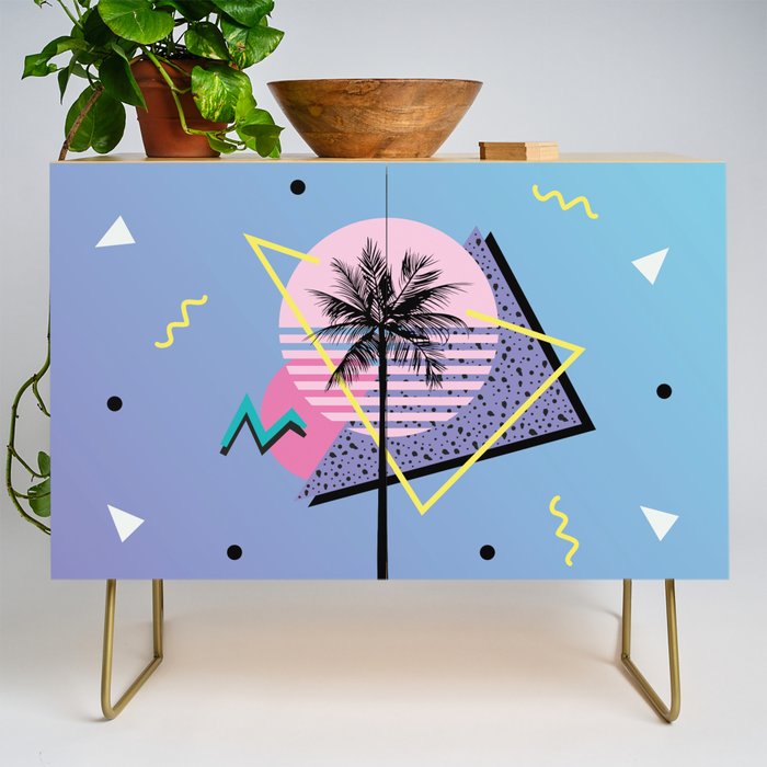 Memphis pattern 46 - 80s / 90s Retro / Palm Tree Credenza Gallery Image 1