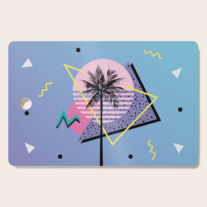 Memphis pattern 46 - 80s / 90s Retro / Palm Tree Cutting Board Gallery Image 1