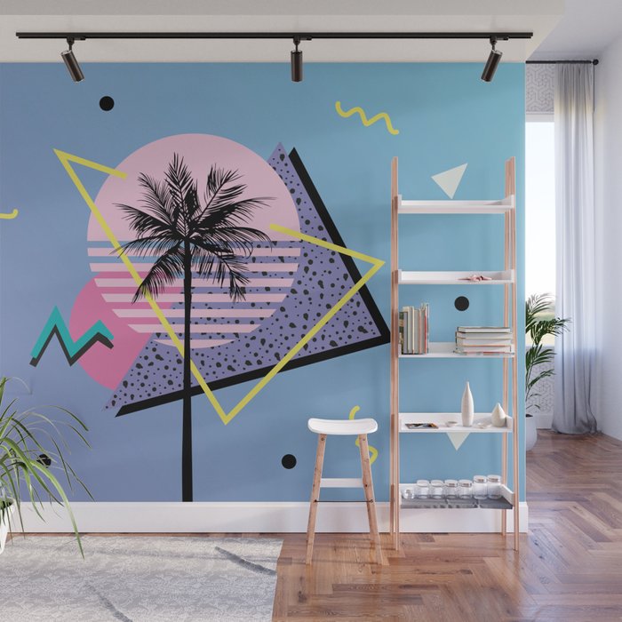 Memphis pattern 46 - 80s / 90s Retro / Palm Tree Wall Mural Gallery Image 1