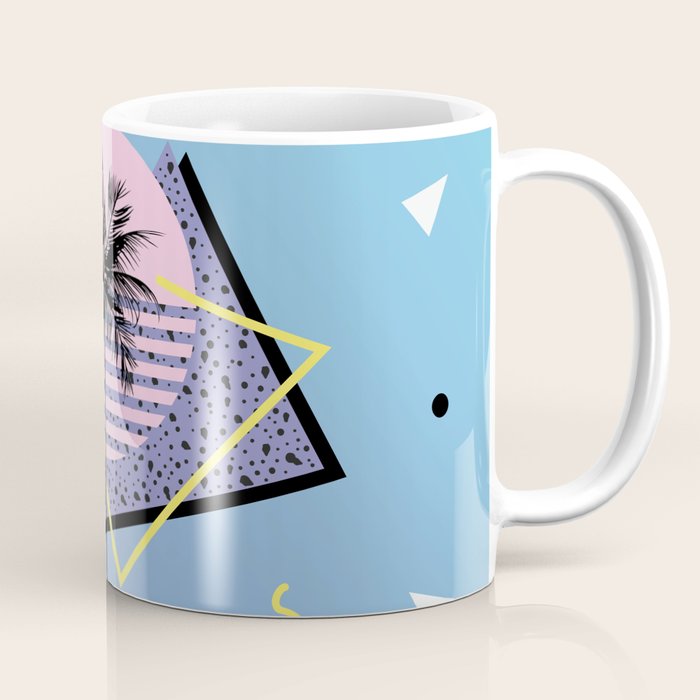 Memphis pattern 46 - 80s / 90s Retro / Palm Tree Coffee Mug Gallery Image 1