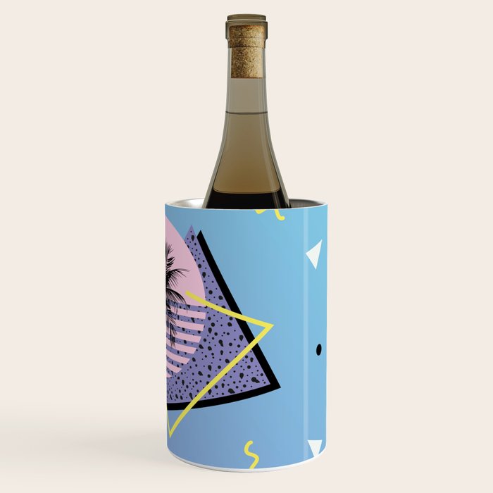 Memphis pattern 46 - 80s / 90s Retro / Palm Tree Wine Chiller Gallery Image 3