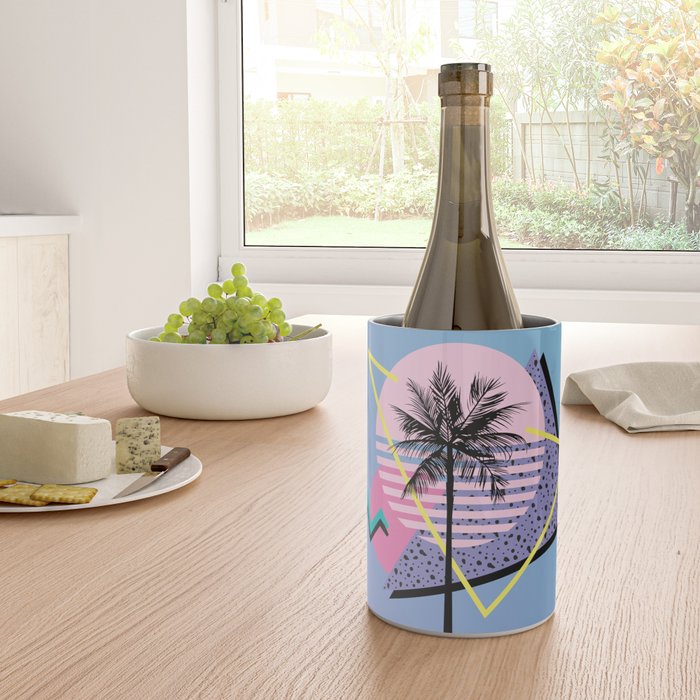 Memphis pattern 46 - 80s / 90s Retro / Palm Tree Wine Chiller Gallery Image 4