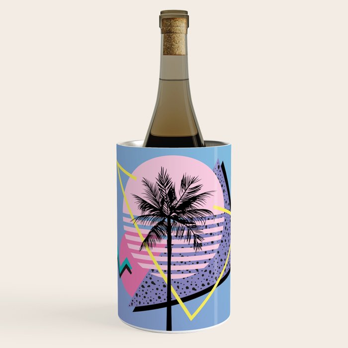 Memphis pattern 46 - 80s / 90s Retro / Palm Tree Wine Chiller Gallery Image 1