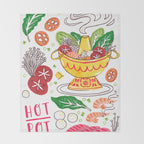 Hot Pot Shabu Shabu Soup Throw Blanket Gallery Image 2