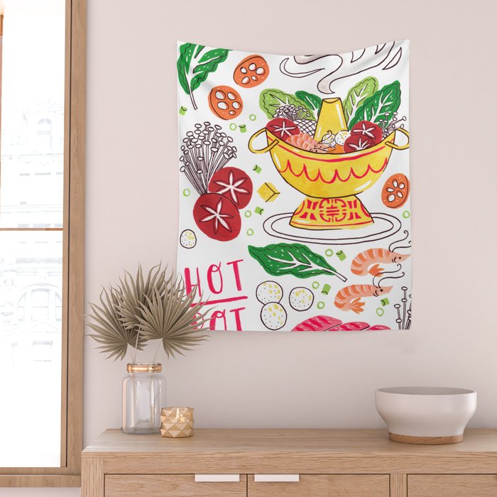 Hot Pot Shabu Shabu Soup Wall Tapestry Gallery Image 2
