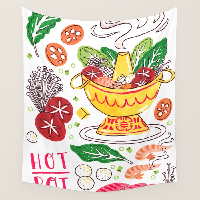 Hot Pot Shabu Shabu Soup Wall Tapestry Gallery Image 4