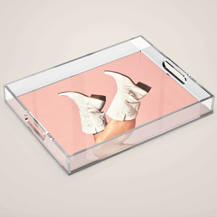 These Boots - Peach / Pink Acrylic Tray Gallery Image 1
