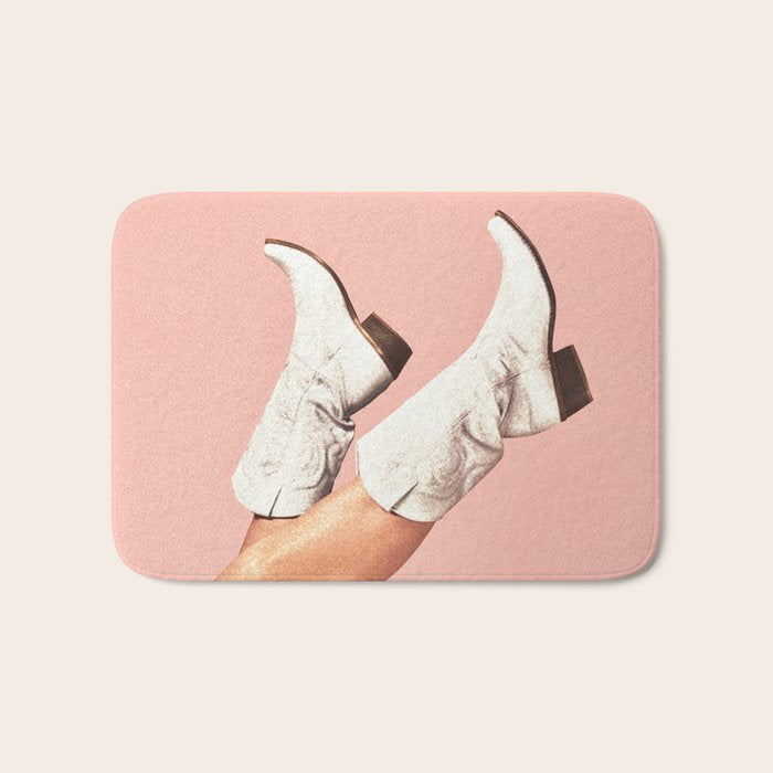 These Boots - Peach / Pink Bath Mat Gallery Image 1