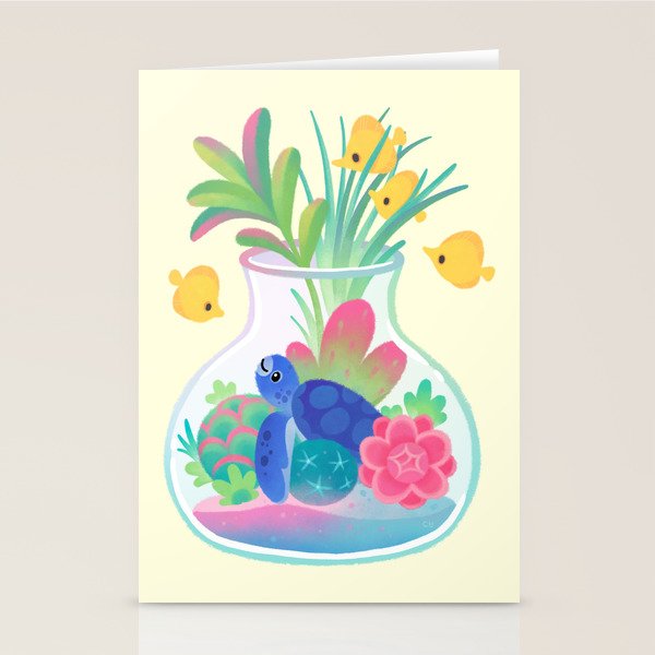 Ocean terrarium - Sea turtle Stationery Card Gallery Image 2