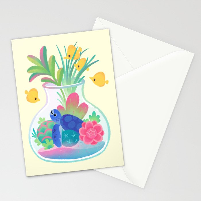 Ocean terrarium - Sea turtle Stationery Card Gallery Image 2