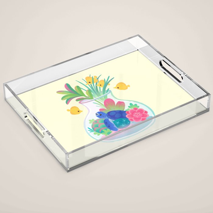Ocean terrarium - Sea turtle Acrylic Tray Gallery Image 1
