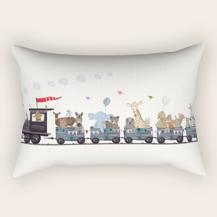 big little nursery nature train Rectangular Pillow