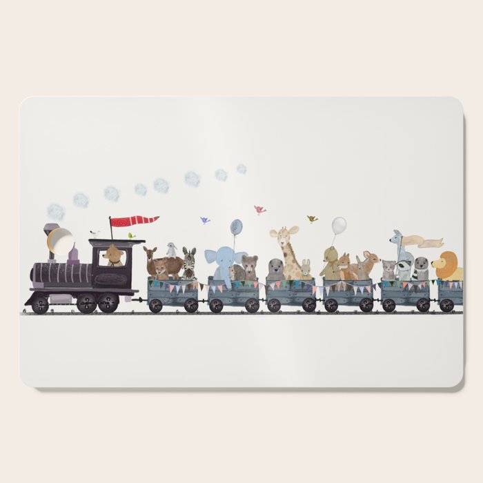 big little nursery nature train Cutting Board Gallery Image 1
