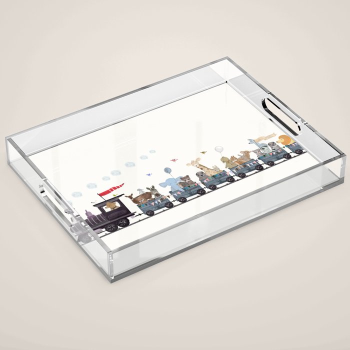 big little nursery nature train Acrylic Tray Gallery Image 1