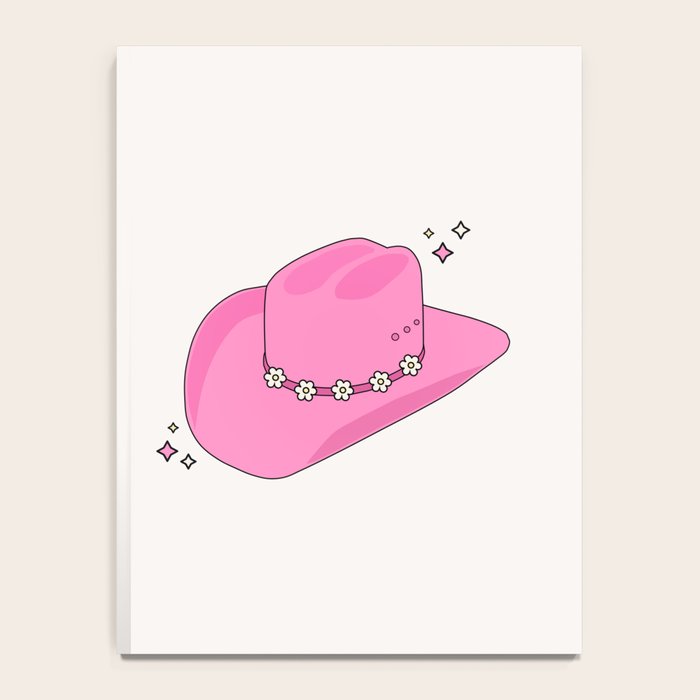 Cowboy Hat Print Pink Preppy Decor Aesthetic Notebook Gallery Image 4