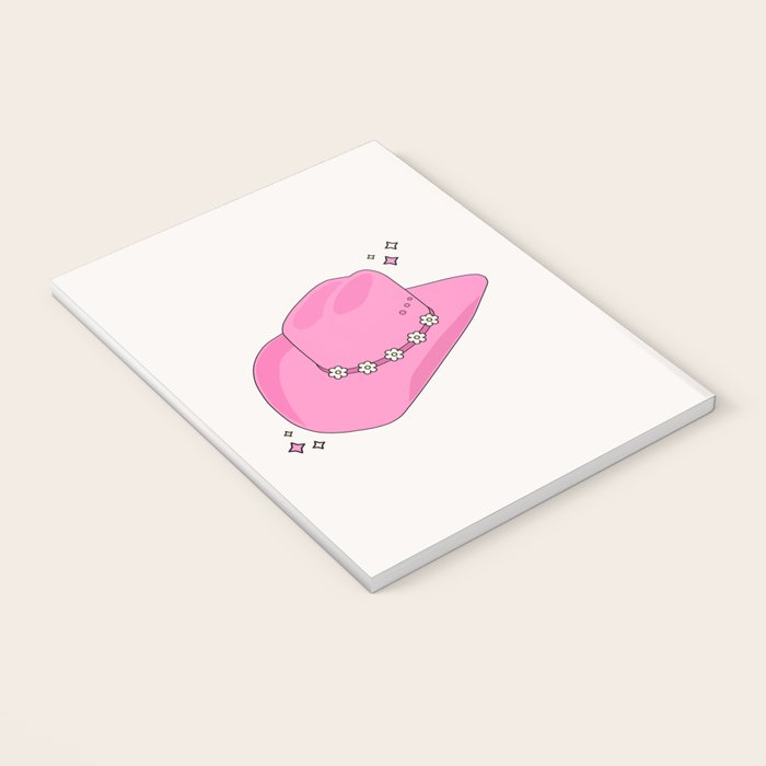Cowboy Hat Print Pink Preppy Decor Aesthetic Notebook Gallery Image 3