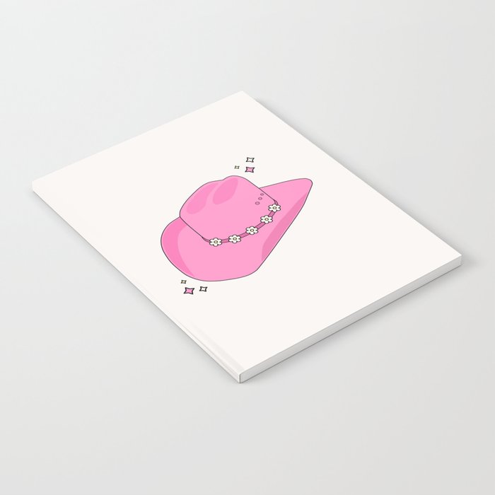 Cowboy Hat Print Pink Preppy Decor Aesthetic Notebook Gallery Image 1