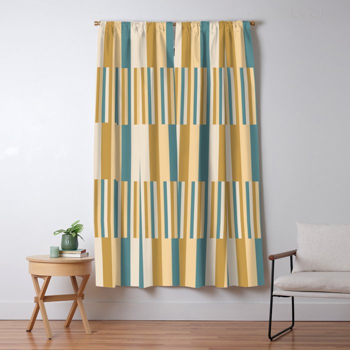 Mixed Stripes Pattern XVII Retro Nautical Window Curtain Gallery Image 5