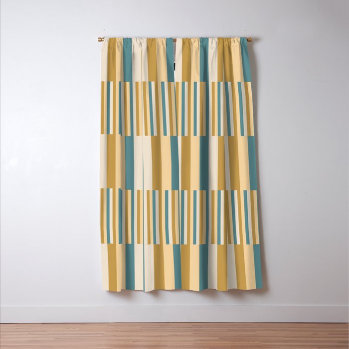 Mixed Stripes Pattern XVII Retro Nautical Window Curtain Gallery Image 3