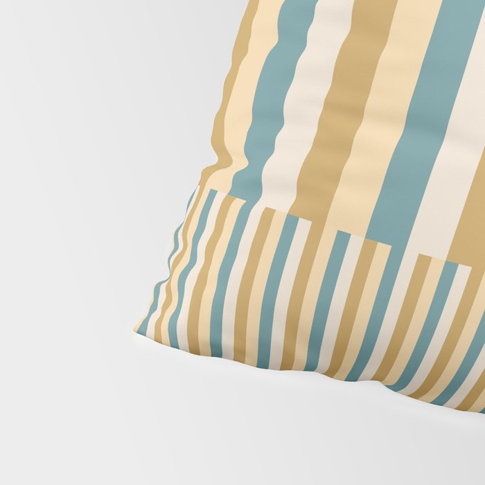 Mixed Stripes Pattern XVII Retro Nautical Pillow Sham Gallery Image 4