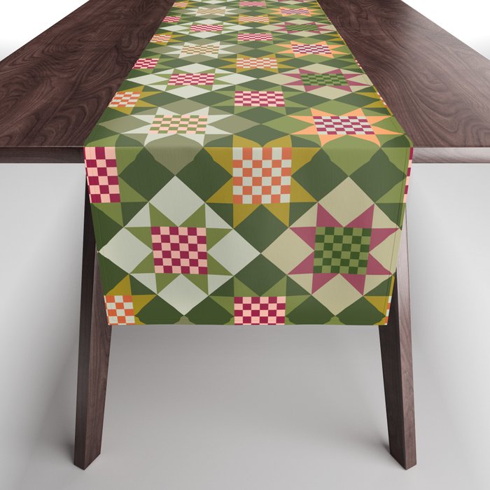 Checkerboard Quilt - Fall Colors Table Runner Gallery Image 1