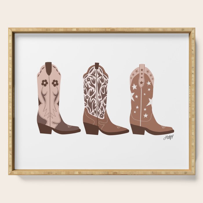 Cowboy Boots {Brown Palette) Serving Tray Gallery Image 1