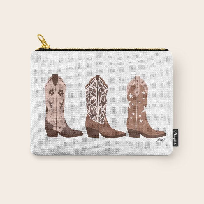 Cowboy Boots {Brown Palette) Carry All Pouch Gallery Image 1