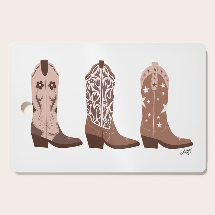 Cowboy Boots {Brown Palette) Cutting Board Gallery Image 1