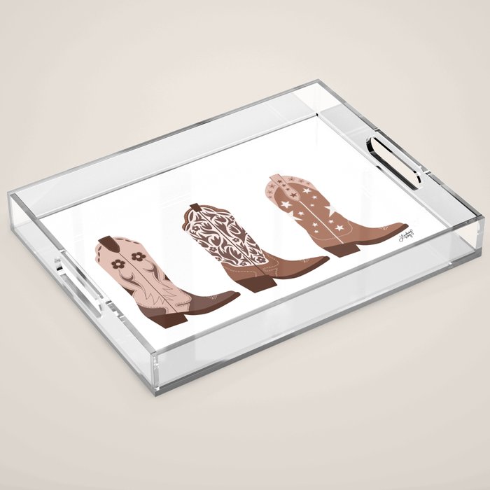 Cowboy Boots {Brown Palette) Acrylic Tray Gallery Image 1