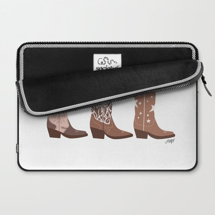 Cowboy Boots {Brown Palette) Laptop Sleeve Gallery Image 2