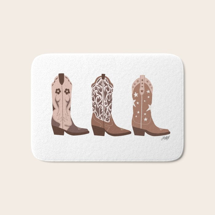 Cowboy Boots {Brown Palette) Bath Mat Gallery Image 1