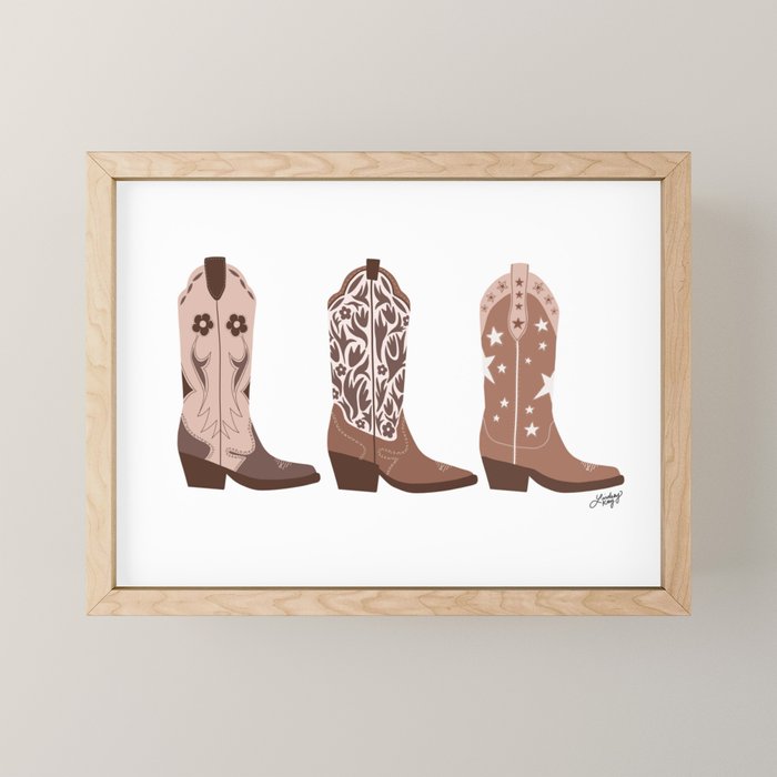 Cowboy Boots {Brown Palette) Mini Art Print Gallery Image 1