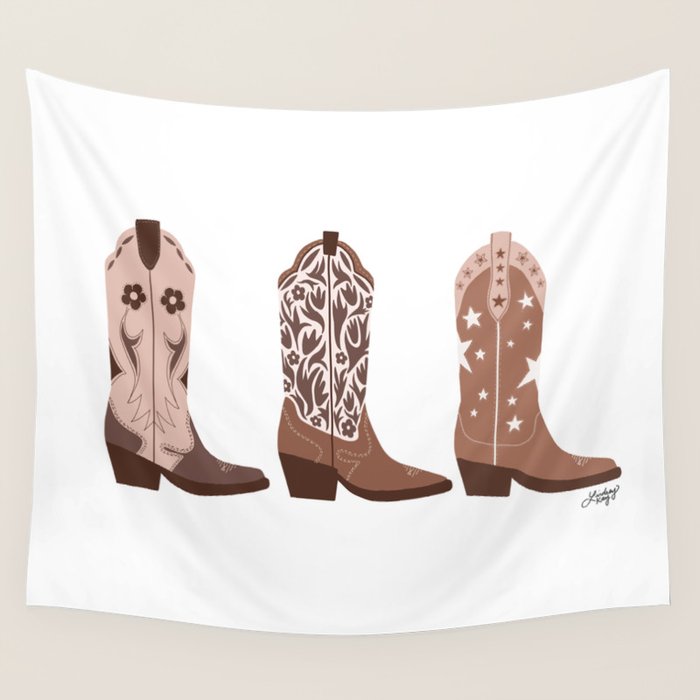Cowboy Boots {Brown Palette) Wall Tapestry Gallery Image 4