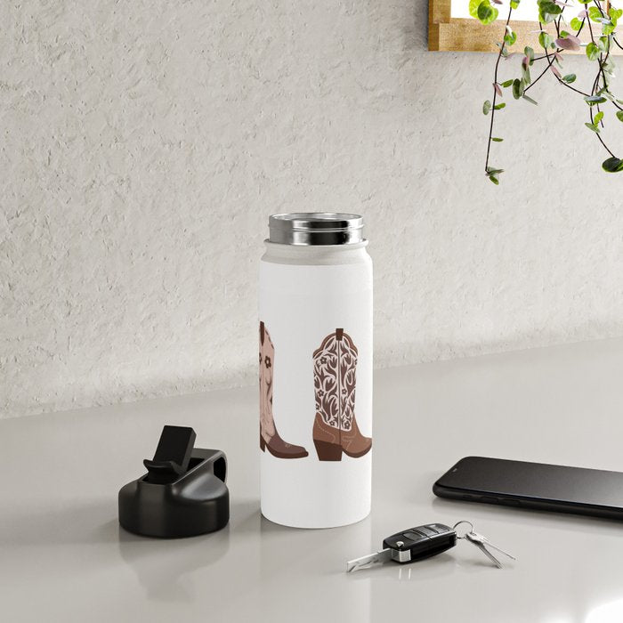 Cowboy Boots {Brown Palette) Water Bottle Gallery Image 4
