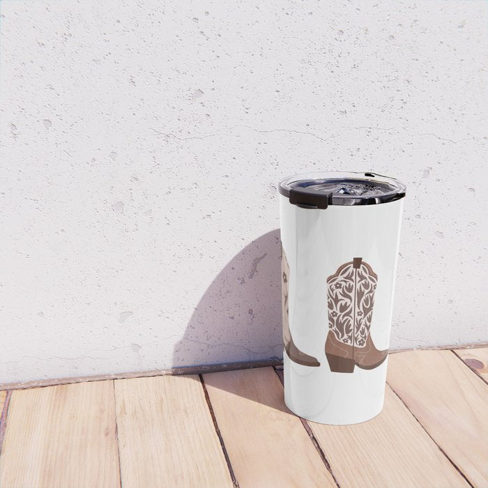 Cowboy Boots {Brown Palette) Travel Mug Gallery Image 4