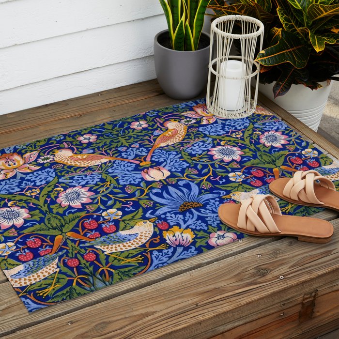 William Morris "Strawberry Thief" 1. Outdoor Rug Gallery Image 2