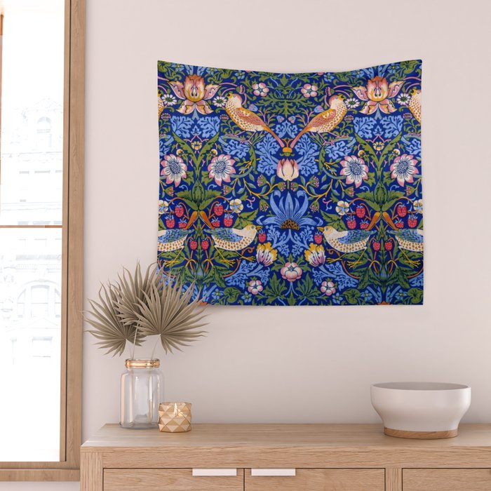 William Morris "Strawberry Thief" 1. Wall Tapestry Gallery Image 2