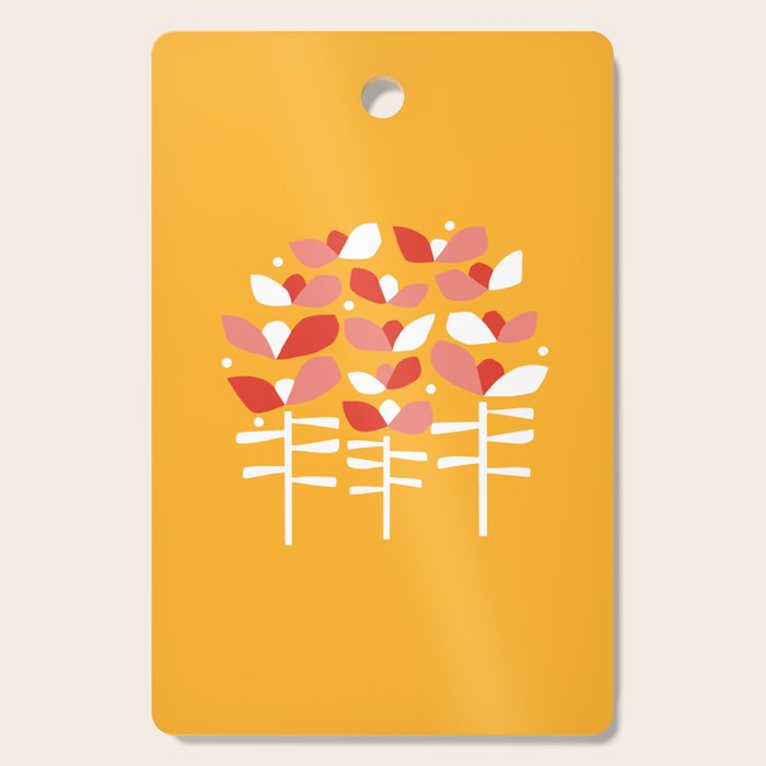 Florals Looking Up - Yellow Cutting Board Gallery Image 1