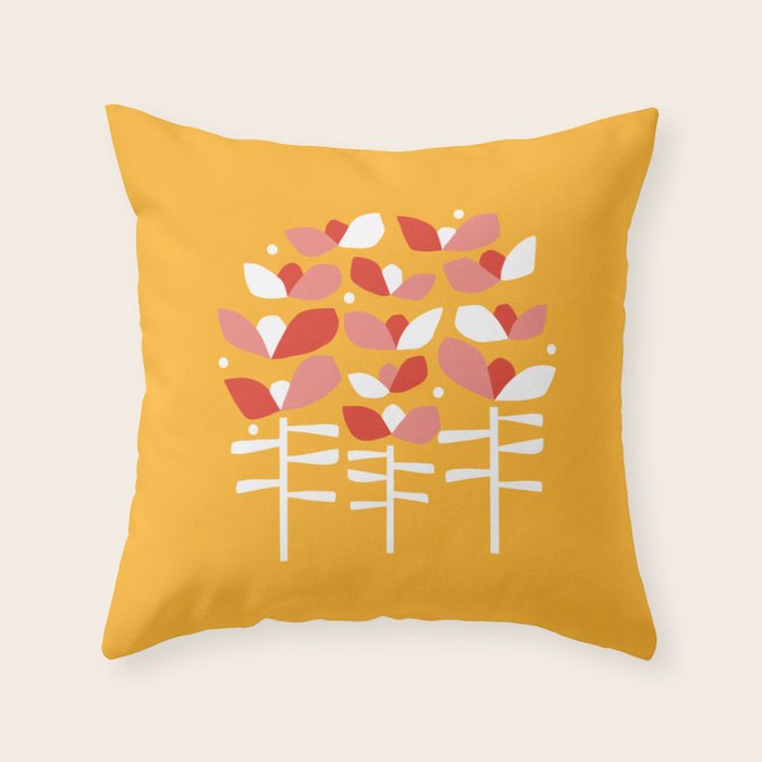 Florals Looking Up - Yellow Throw Pillow Gallery Image 1